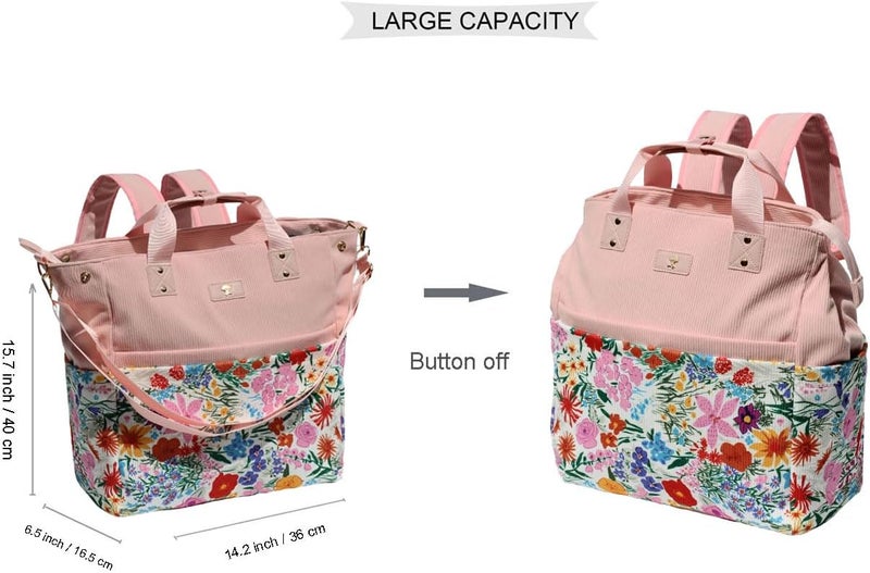 ESVAN Diaper Tote Bag Totepack Backpack Crossbody Bag 3 in 1 for Women Laptop Backpack Multifunctional with Insulated Pockets - Image 2